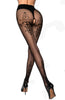 Fabulous Sheer Black Bottom Thigh Calf Swirls Pattern Back Seam High Qaulity Stretchy Crotchless Tights