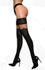 Stunning Black&Colour Highlights Luxurious Lace Top Soft Stretchy Stockings Hold Ups