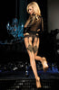 Ladies Elegant Sexy Sheer Skin Mock Suspender Golden Glitter Swirls Back Seam 20 Den Tights